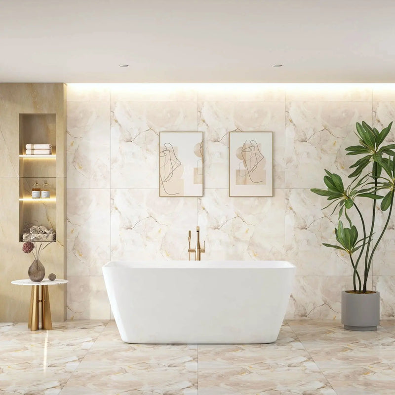 Venice Freestanding Bathtub - Gloss White mercioaustralia
