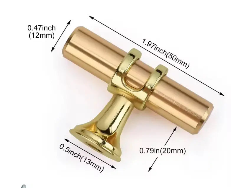T Bar Knob 50mm – Gold Finish