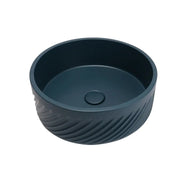 VIVO 38 Concrete Round Countertop Basin - Blue Water mercioaustralia