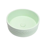 VIVO 38 Concrete Round Countertop Basin - Light Green mercioaustralia