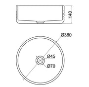 VIVO 38 Concrete Round Countertop Basin - Light Green mercioaustralia