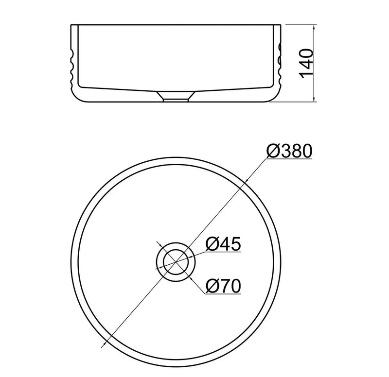 VIVO 38 Concrete Round Countertop Basin - Blue Water mercioaustralia