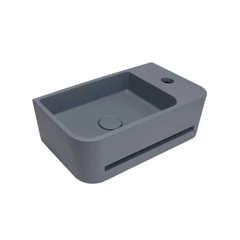 VIVO 43 Concrete Wall-Hung Basin-Blue Ashes mercioaustralia