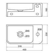 VIVO 43 Concrete Wall-Hung Basin-Blue Ashes mercioaustralia