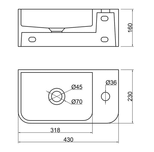 VIVO 43 Concrete Wall-Hung Basin-Blue Ashes mercioaustralia