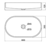 VIVO 60 Concrete Oval Countertop Basin - Light Grey Sandstone mercioaustralia