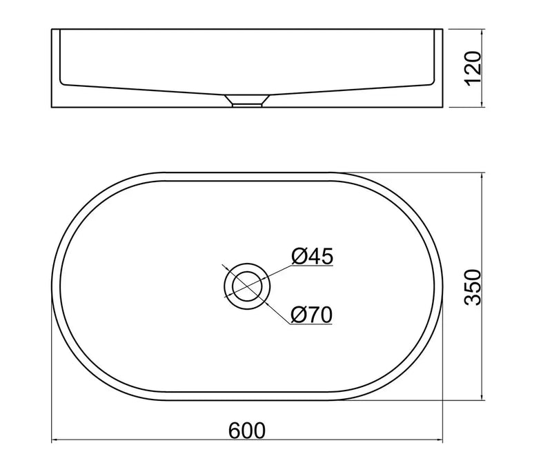 VIVO 60 Concrete Oval Countertop Basin - Light Grey Sandstone mercioaustralia