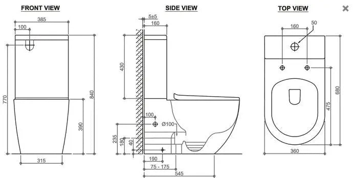 VOGHERA TORNADO TOILET SUITE FIL Kitchen Bathroom