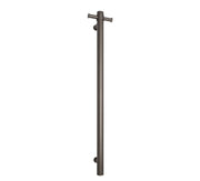 THERMOGROUP STRAIGHT ROUND VERTICAL SINGLE HEATED TOWEL RAIL 900MM GUN METAL - FIL Kitchen Bathroom