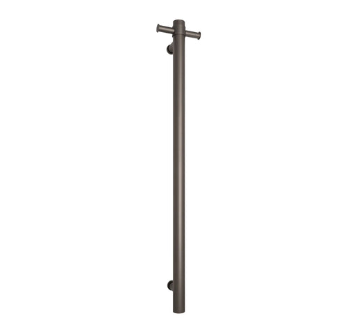 THERMOGROUP STRAIGHT ROUND VERTICAL SINGLE HEATED TOWEL RAIL 900MM GUN METAL - FIL Kitchen Bathroom