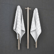 THERMOGROUP STRAIGHT ROUND VERTICAL SINGLE HEATED TOWEL RAIL 900MM BRUSHED NICKEL - FIL Kitchen Bathroom