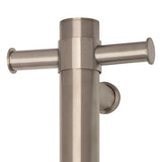 THERMOGROUP STRAIGHT ROUND VERTICAL SINGLE HEATED TOWEL RAIL 900MM BRUSHED NICKEL - FIL Kitchen Bathroom