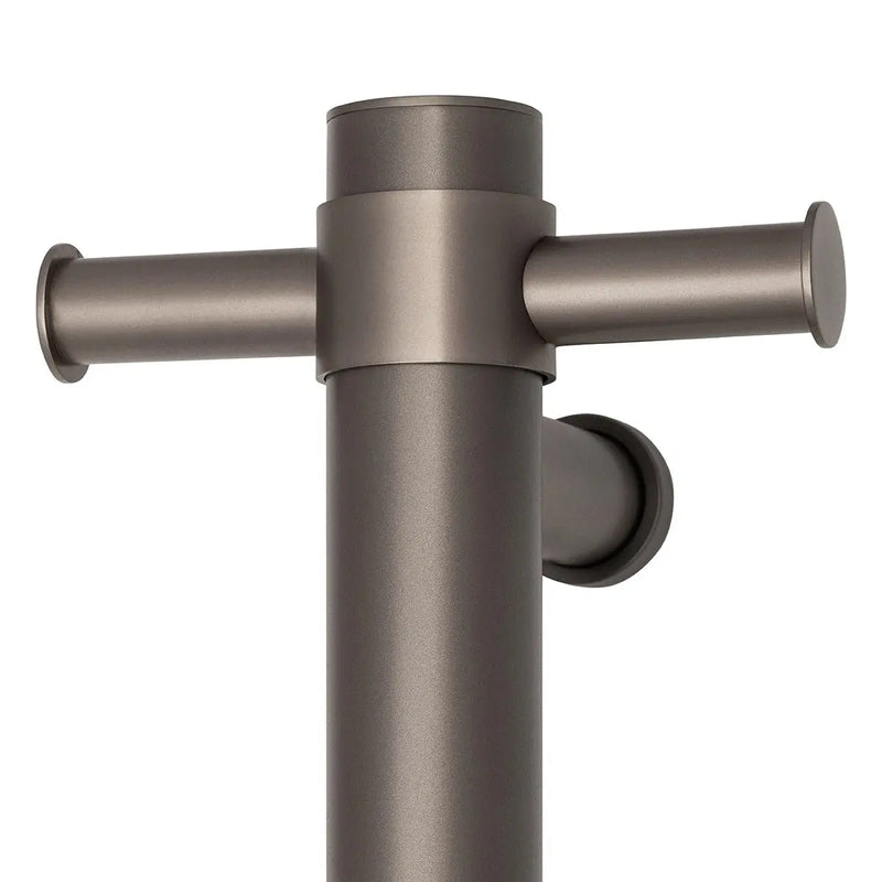 THERMOGROUP STRAIGHT ROUND VERTICAL SINGLE HEATED TOWEL RAIL 900MM GUN METAL - FIL Kitchen Bathroom