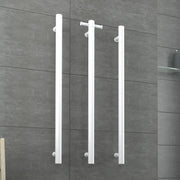 THERMOGROUP STRAIGHT ROUND VERTICAL SINGLE HEATED TOWEL RAIL 900MM SATIN WHITE - FIL Kitchen Bathroom