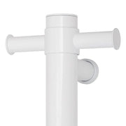 THERMOGROUP STRAIGHT ROUND VERTICAL SINGLE HEATED TOWEL RAIL 900MM SATIN WHITE - FIL Kitchen Bathroom