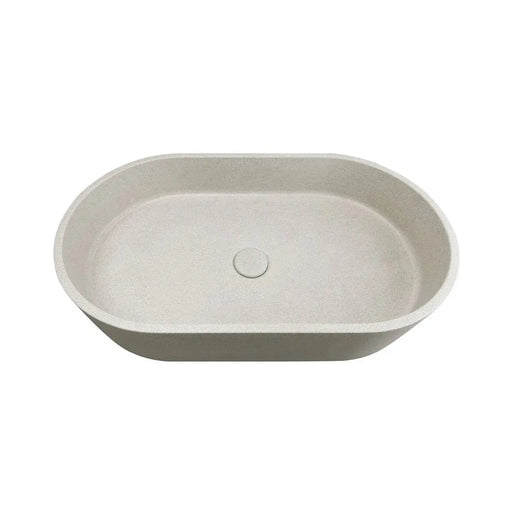 Clayton Oval Concrete Linen Above Counter Basin 600x350x120mm - FIL Kitchen Bathroom