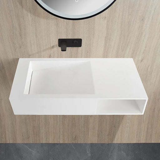 Crete Solid Surface Stone Wall Hung Basin LK-SCW1000-MW Lukka
