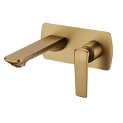 Esperia Brushed Yellow Gold Wall Mixer With Spout - FIL Kitchen Bathroom