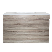 White Oak Wood Grain PVC Vacuum Filmed MDF Board Freestanding Vanity (600mm/750mm/900mm/1200mm/1500mm) - FIL Kitchen Bathroom