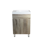 White Oak Wood Grain PVC Vacuum Filmed MDF Board with Ceramic Top - FIL Kitchen Bathroom