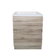 White Oak Wood Grain PVC Vacuum Filmed MDF Board Freestanding Vanity (600mm/750mm/900mm/1200mm/1500mm) - FIL Kitchen Bathroom