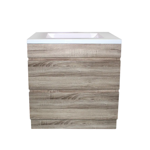 White Oak Wood Grain PVC Vacuum Filmed MDF Board Freestanding Vanity (600mm/750mm/900mm/1200mm/1500mm) - FIL Kitchen Bathroom