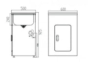 LAUNDRY CABINET AND STAINLESS STEEL TUB 600MM WHITE FIL Kitchen Bathroom