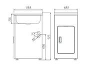 LAUNDRY CABINET AND STAINLESS STEEL TUB 455MM WHITE FIL Kitchen Bathroom
