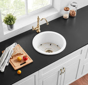 SINGLE BOWL FIRECLAY KITCHEN SINK GLOSS WHITE/MATTE BLACK 470MM CETO