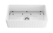 SINGLE BOWL FIRECLAY KITCHEN SINK GLOSS WHITE/MATTE BLACK 828MM CETO