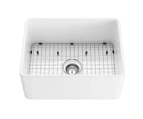 SINGLE BOWL FIRECLAY KITCHEN SINK MATTE BLACK/GLOSS WHITE 660MM CETO