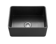SINGLE BOWL FIRECLAY KITCHEN SINK MATTE BLACK/GLOSS WHITE 660MM CETO