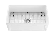 SINGLE BOWL FIRECLAY KITCHEN SINK GLOSS WHITE/MATTE BLACK 758MM CETO