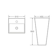 Zento 51 Freestanding Rectangular Pedestal Basin mercioaustralia