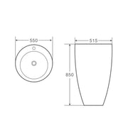 Zento 55 Freestanding Oval Pedestal Basin mercioaustralia