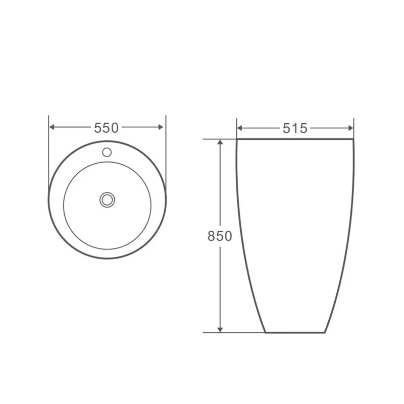 Zento 55 Freestanding Oval Pedestal Basin mercioaustralia