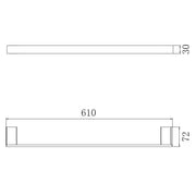 ZEN Series Single Towel Bar 24″ – Matt Chrome mercioaustralia