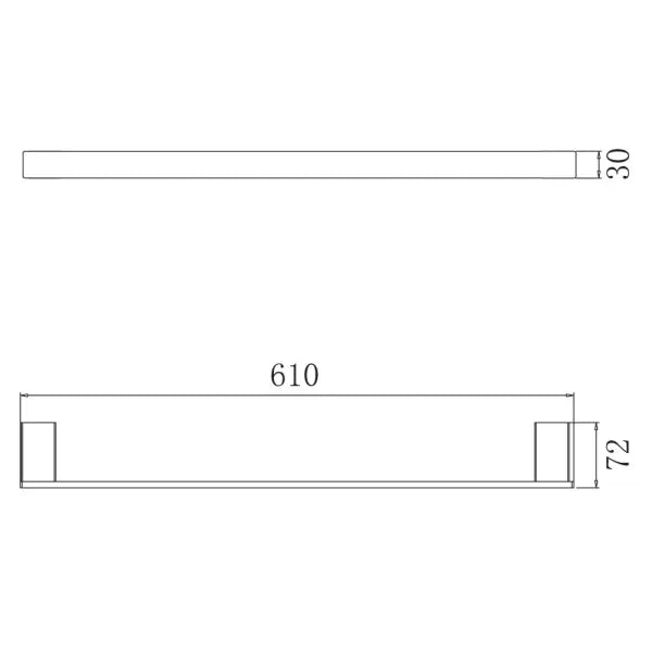 ZEN Series Single Towel Bar 24″ – Matt Chrome mercioaustralia