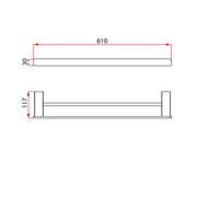 ZEN Series Double Towel Bar 24” – Matt Chrome mercioaustralia