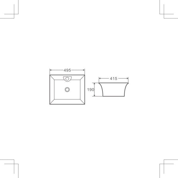 Zento 49S Semi-Pedestal Wall-Hung Basin