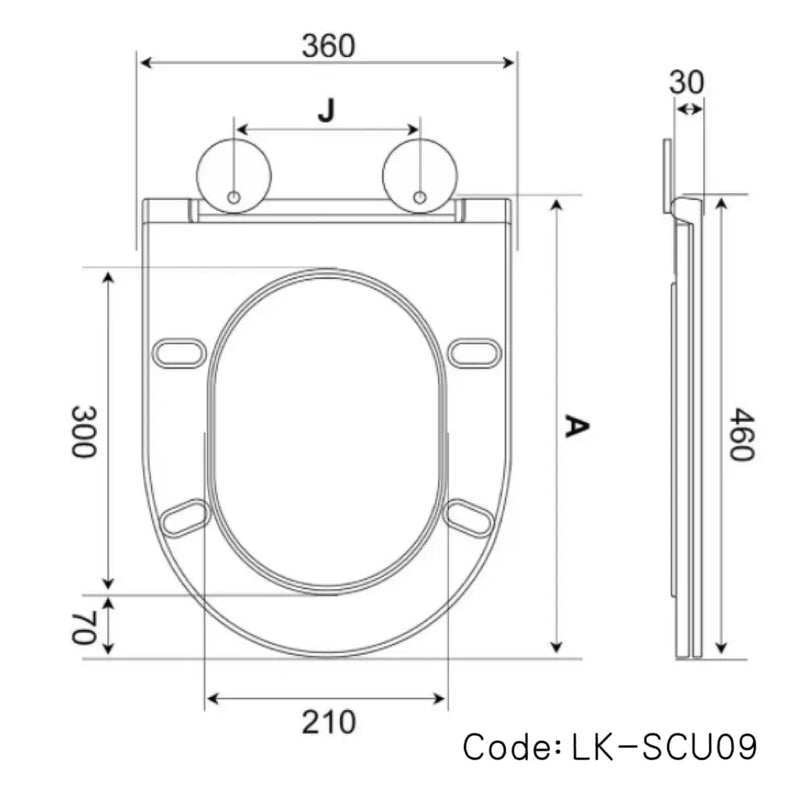 UF Slim Seat for Agena/Orta/Verona/Procida Toilet Suite or Agena/Procida WFP LK-SCU09