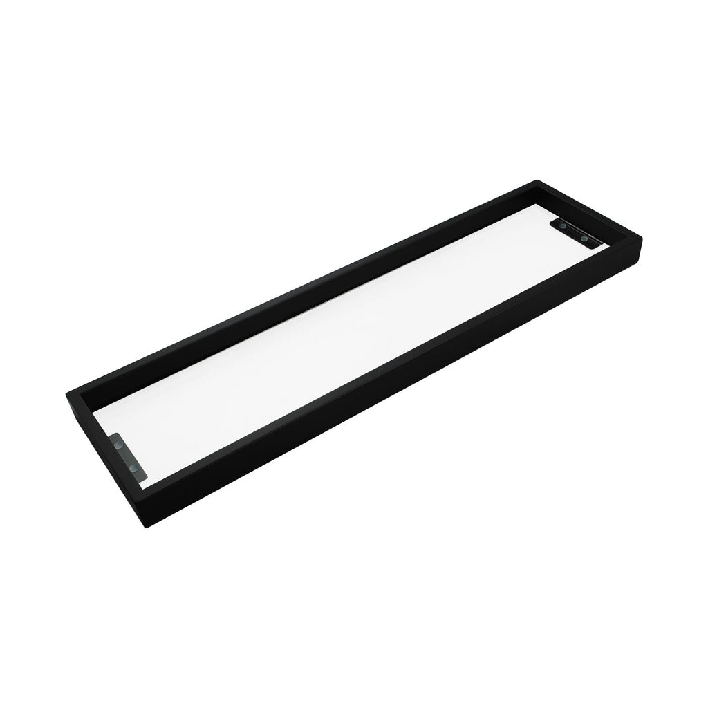 IVANO Series Chrome/Black Glass Shelf 600mm