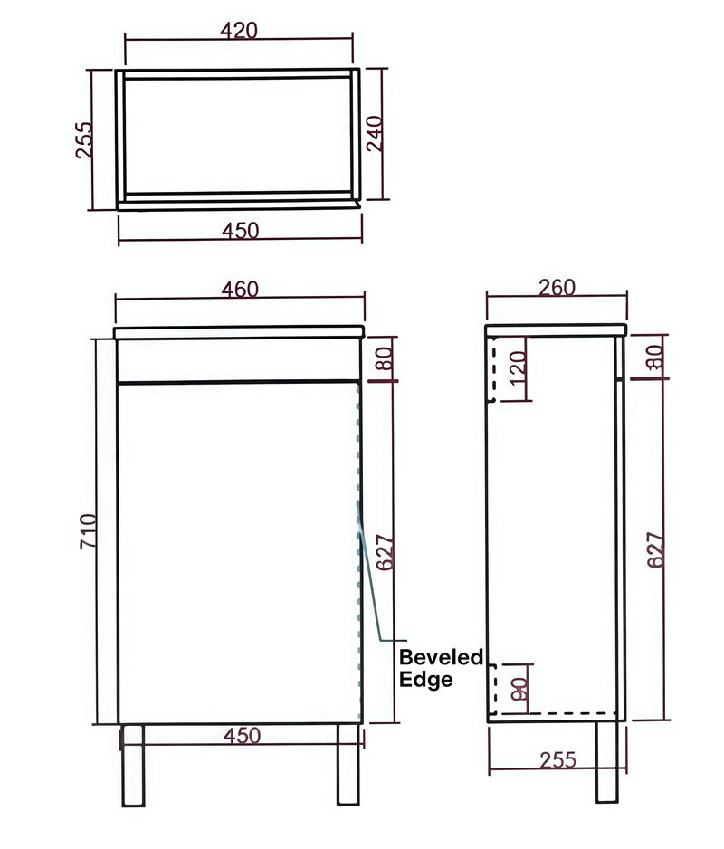 Lukka Alpha Mini Floor PVC Vanity (450mm) Lukka