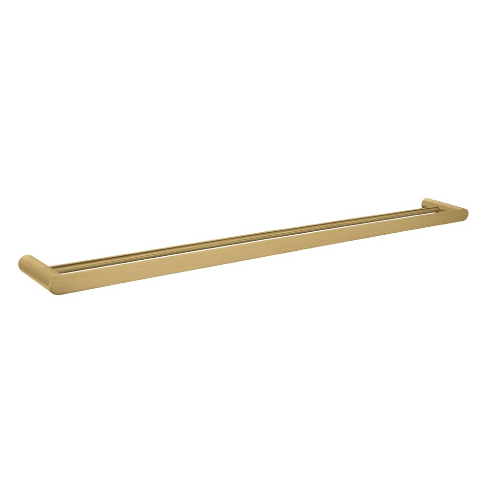 Bellino Matte Black/Brushed Gold Solid Brass Double Towel Rail 800mm