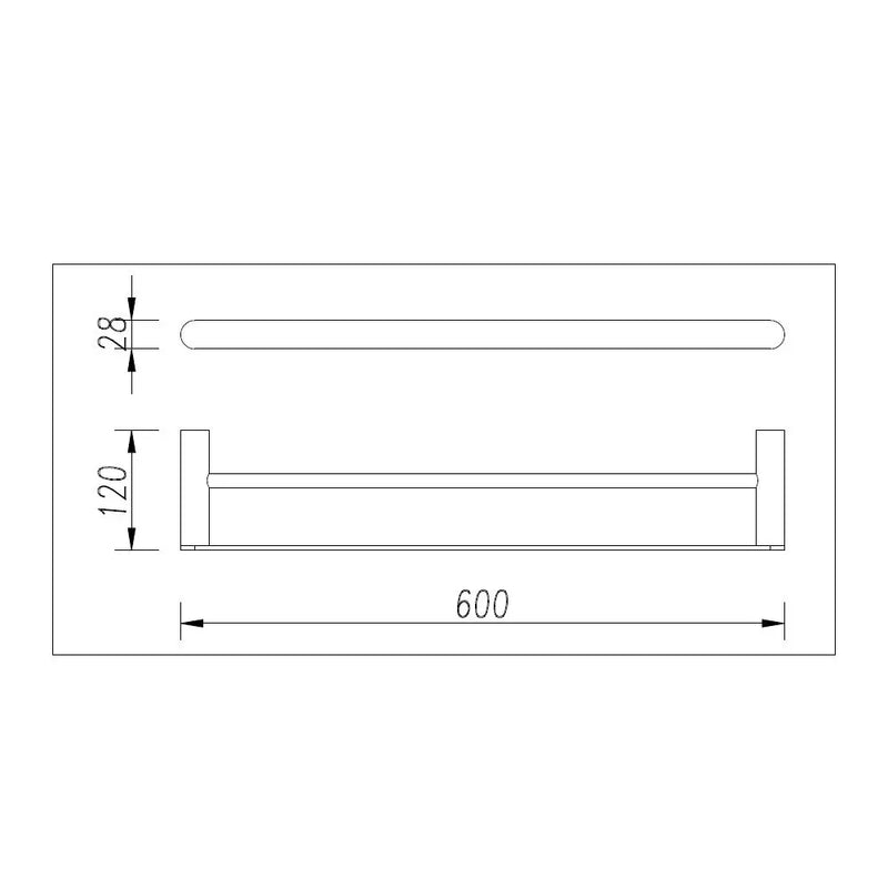 Bellino Solid Brass Double Towel Rail 600mm Chrome and Colours FIL Kitchen Bathroom