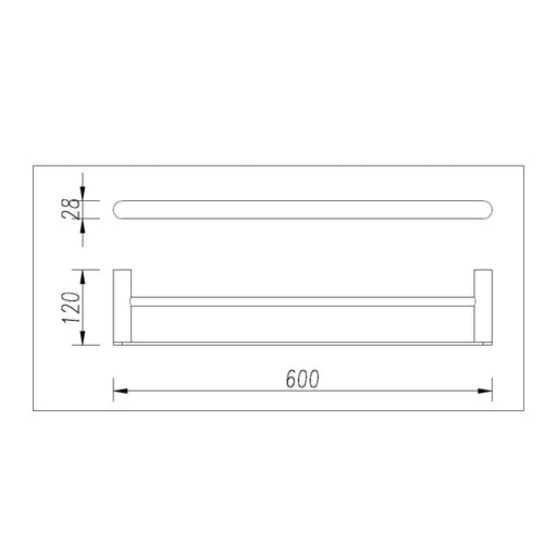 Bellino Solid Brass Double Towel Rail 600mm Chrome and Colours FIL Kitchen Bathroom