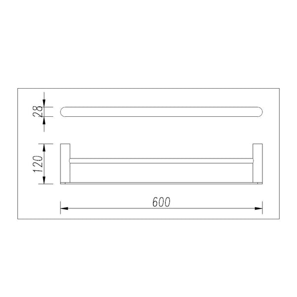 Bellino Solid Brass Double Towel Rail 600mm Chrome and Colours