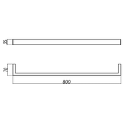 IVANO Series Square  Single Towel Rail 800mm Chrome and Colours FIL Kitchen Bathroom