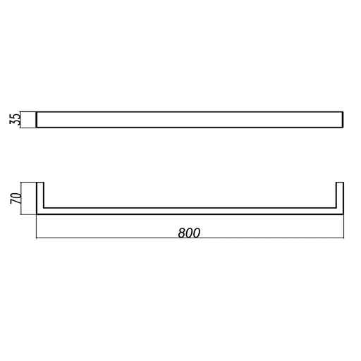 IVANO Series Square  Single Towel Rail 800mm Chrome and Colours FIL Kitchen Bathroom