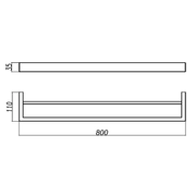 IVANO Series Square Chrome Double Towel Rail 800mm FIL Kitchen Bathroom